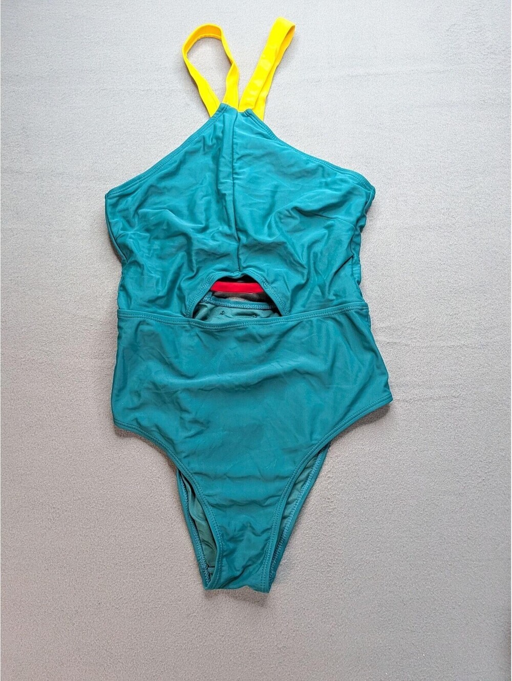 Juicy Couture One Piece Swimsuit Womens S Green Cutout Logo Strappy Swimwear